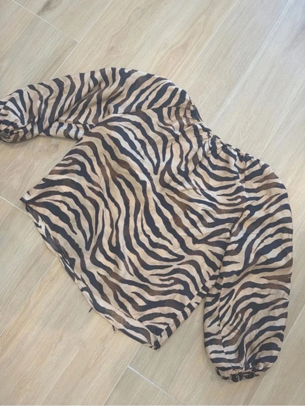 Women’s Jcrew Zebra Print Puff Sleeve Top - Tan/Black